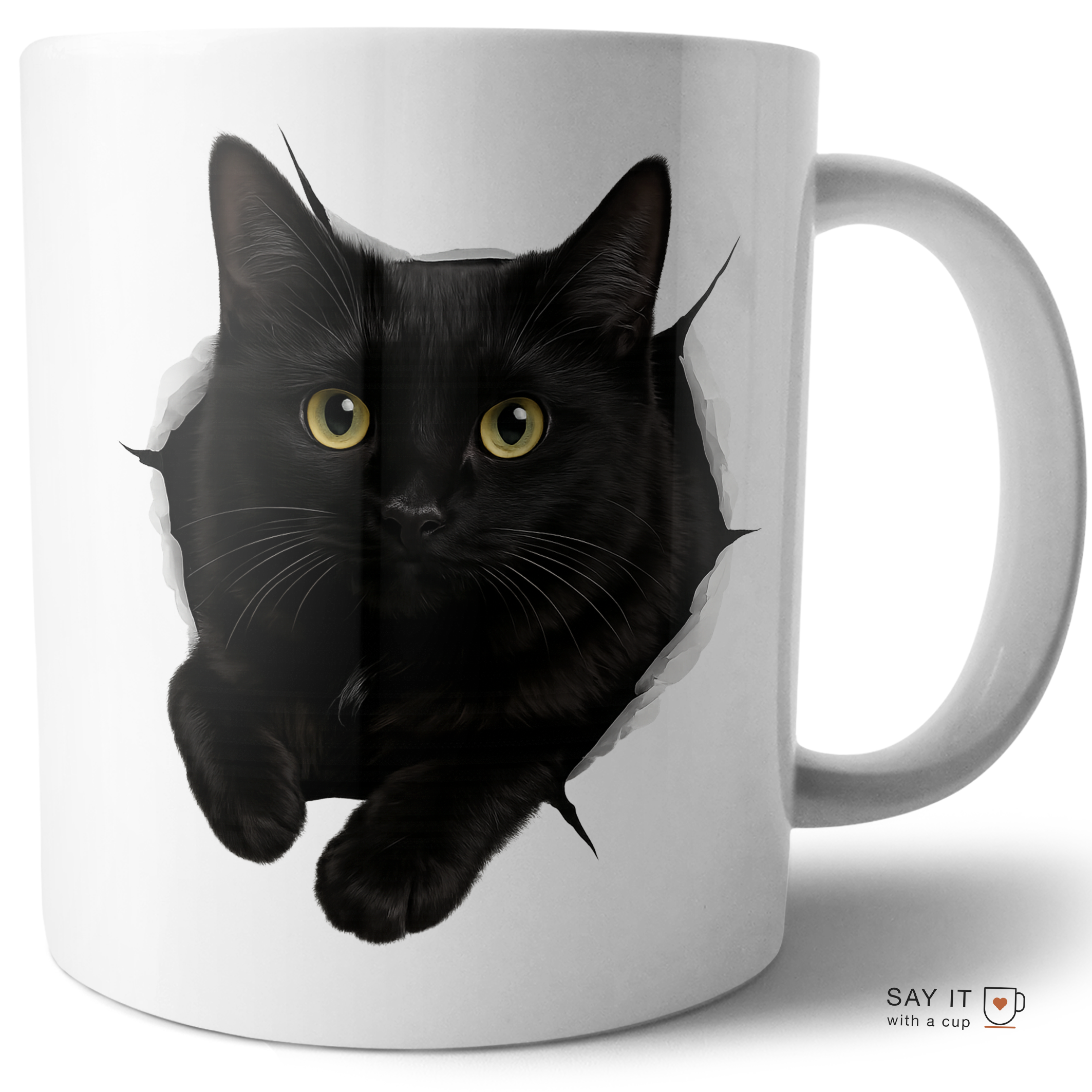 Black Cat Breaking Through Design