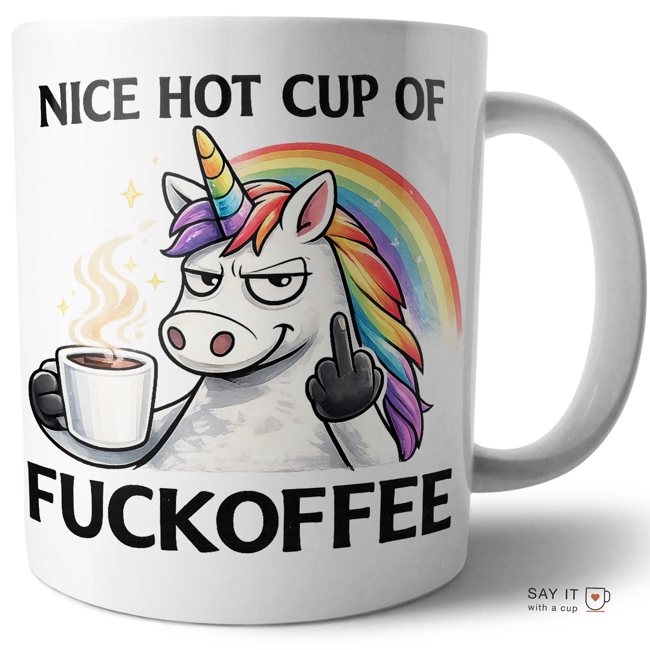 Nice Hot Cup of Fuckoffee Unicorn Coffee Cup