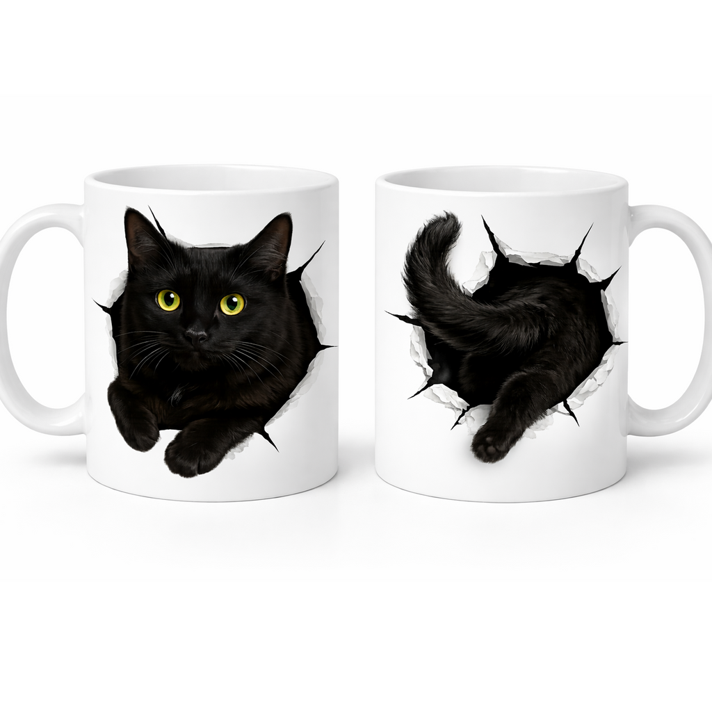 Black Cat Breaking Through Design