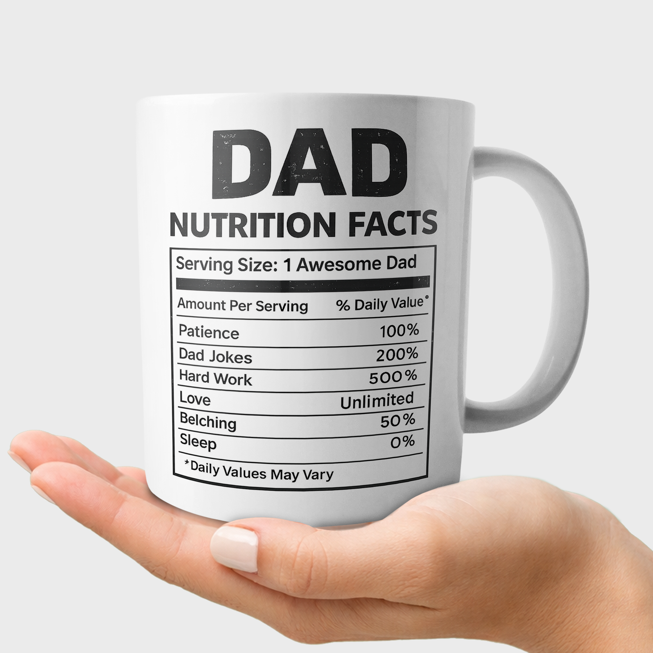 Dad Nutrition Facts Funny Gift