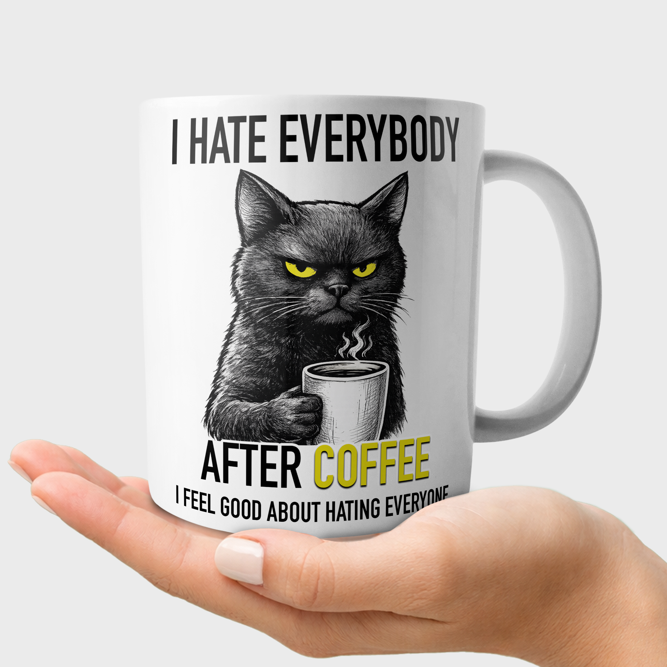 I Hate Everybody After Coffee Cat
