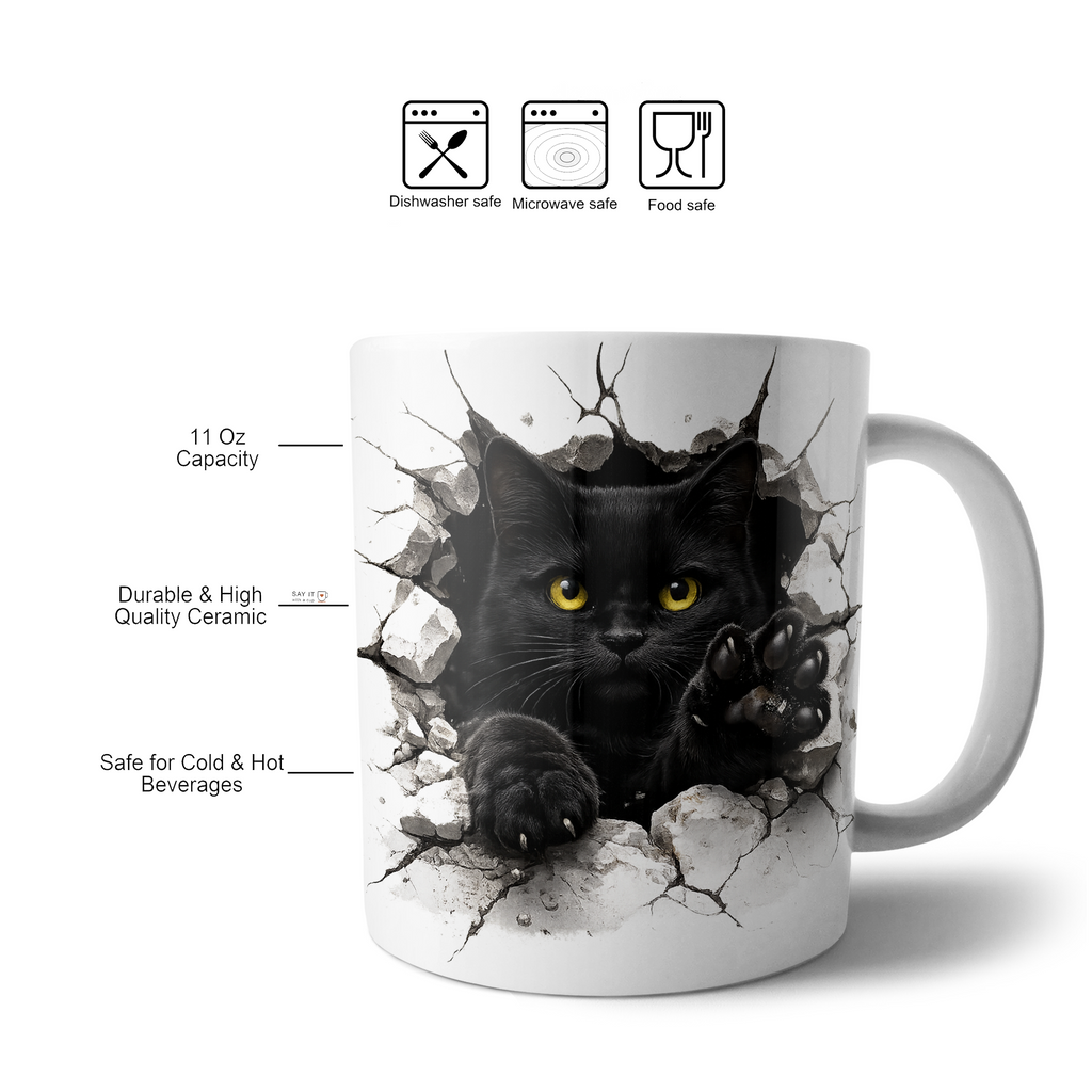 Black Cat Mug – 3D Breakthrough
