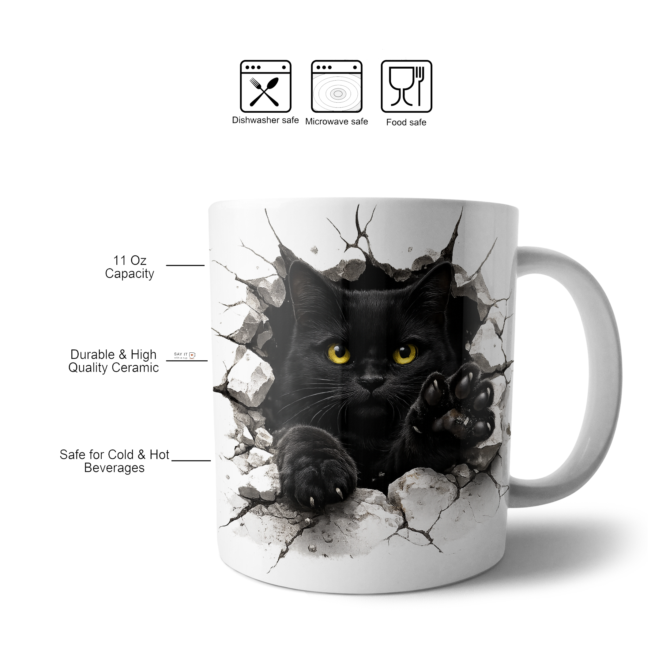 Black Cat Mug – 3D Breakthrough