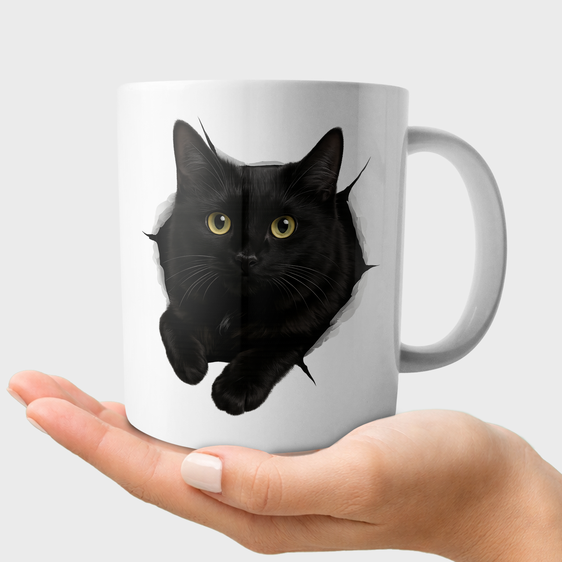 Black Cat Breaking Through Design