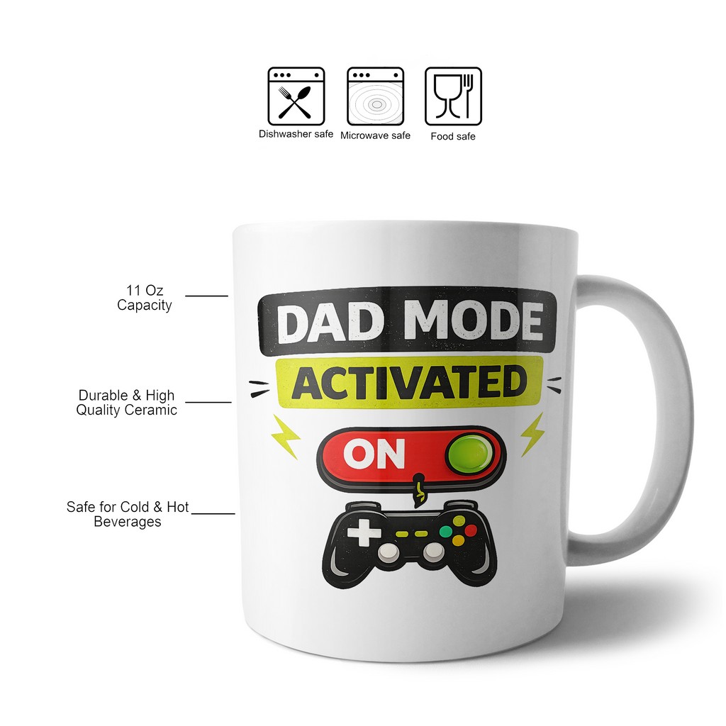 Dad Mode Activated Gamer Coffee Cup